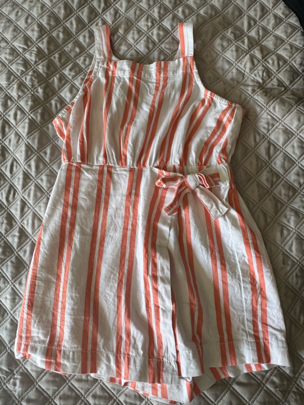 EUC barely worn Coral and White Sleeveless Romper